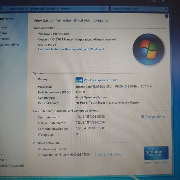 Dell E5500 laptop and charger and docking station - Picture 3 of 11